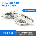 304 Stainless Steel Hydraulic Buffering Hinge Soft Close Bookcase Cabinet Wardrobe Furniture Hinges